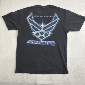 VTG Y2K 7.62 Design United States Air Force USFA Black SS Graphic Shirt Men's L